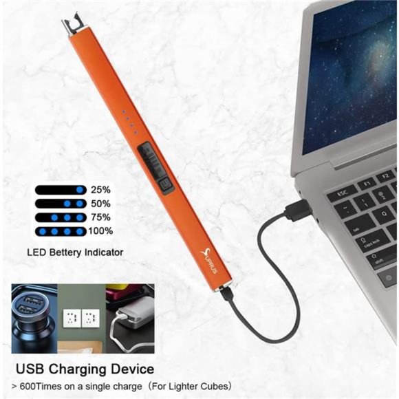 Fluorescent Lighter Electric Glow in the Dark Lighter Candle Rechargeable - Picture 6 of 7